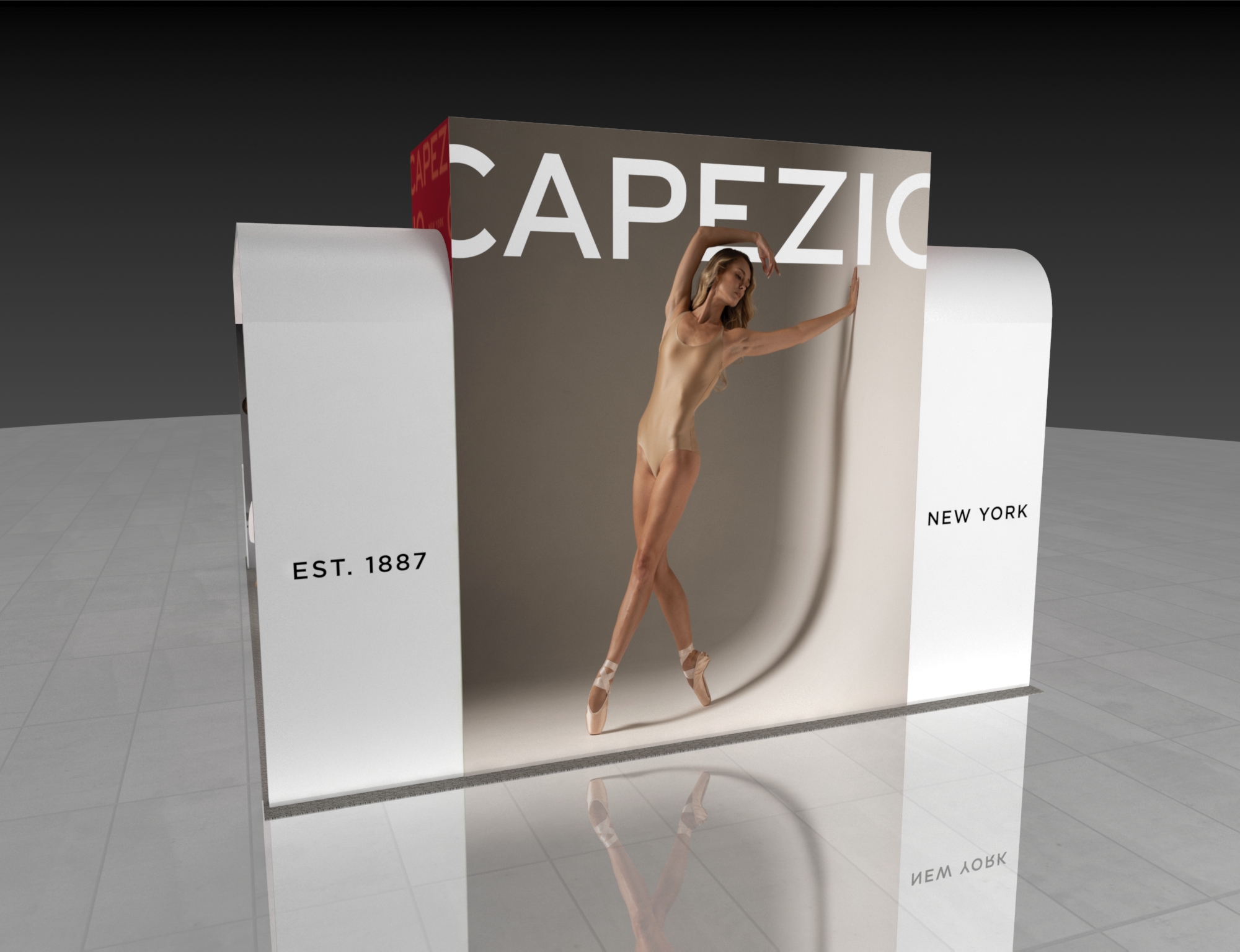 20x20 Booth Rental – Fashion Display Exhibit with Retail Elegance
