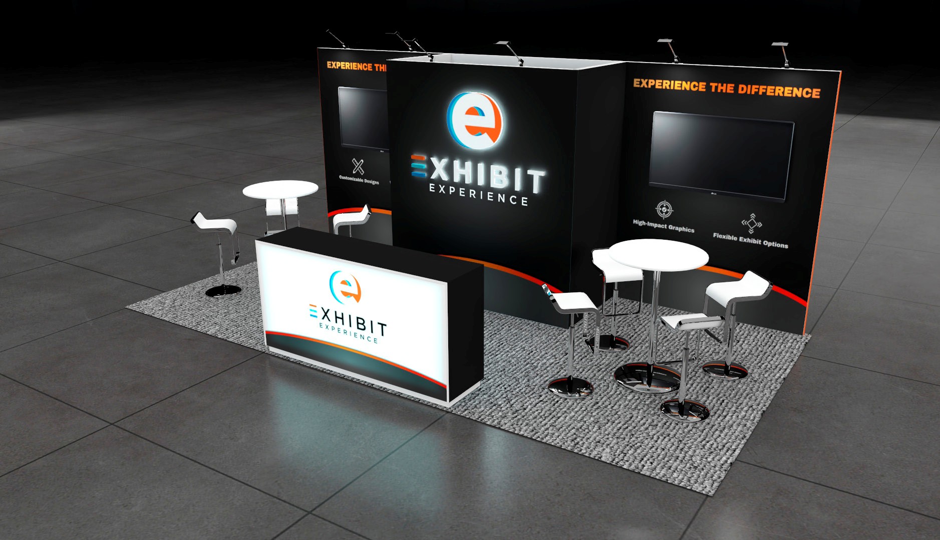 10 x 20 Affordable Trade Show Exhibit Rental Package – Option 3