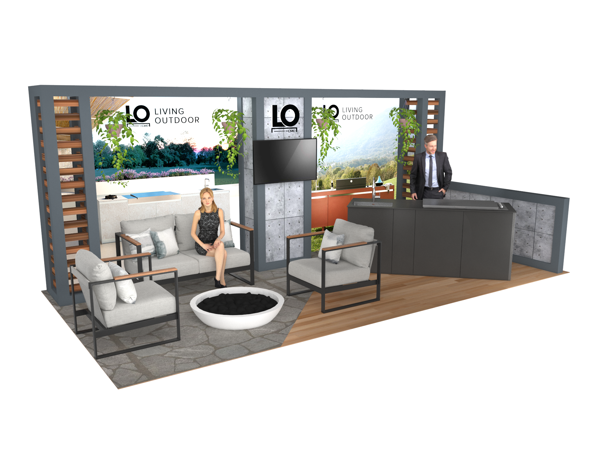 10x20 Expo Booth Rental – Modern Outdoor Living Exhibit