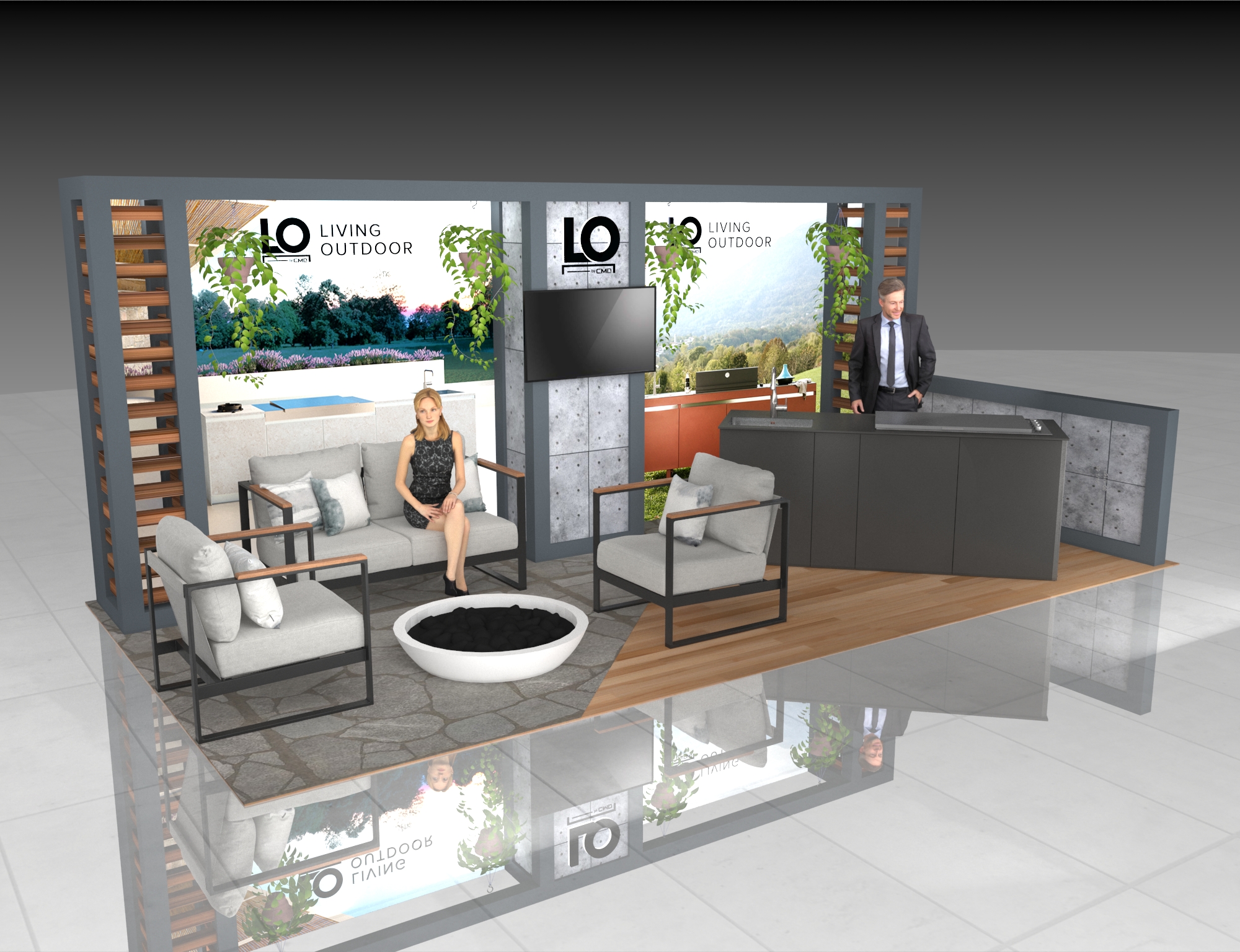 10x20 Expo Booth Rental – Modern Outdoor Living Exhibit