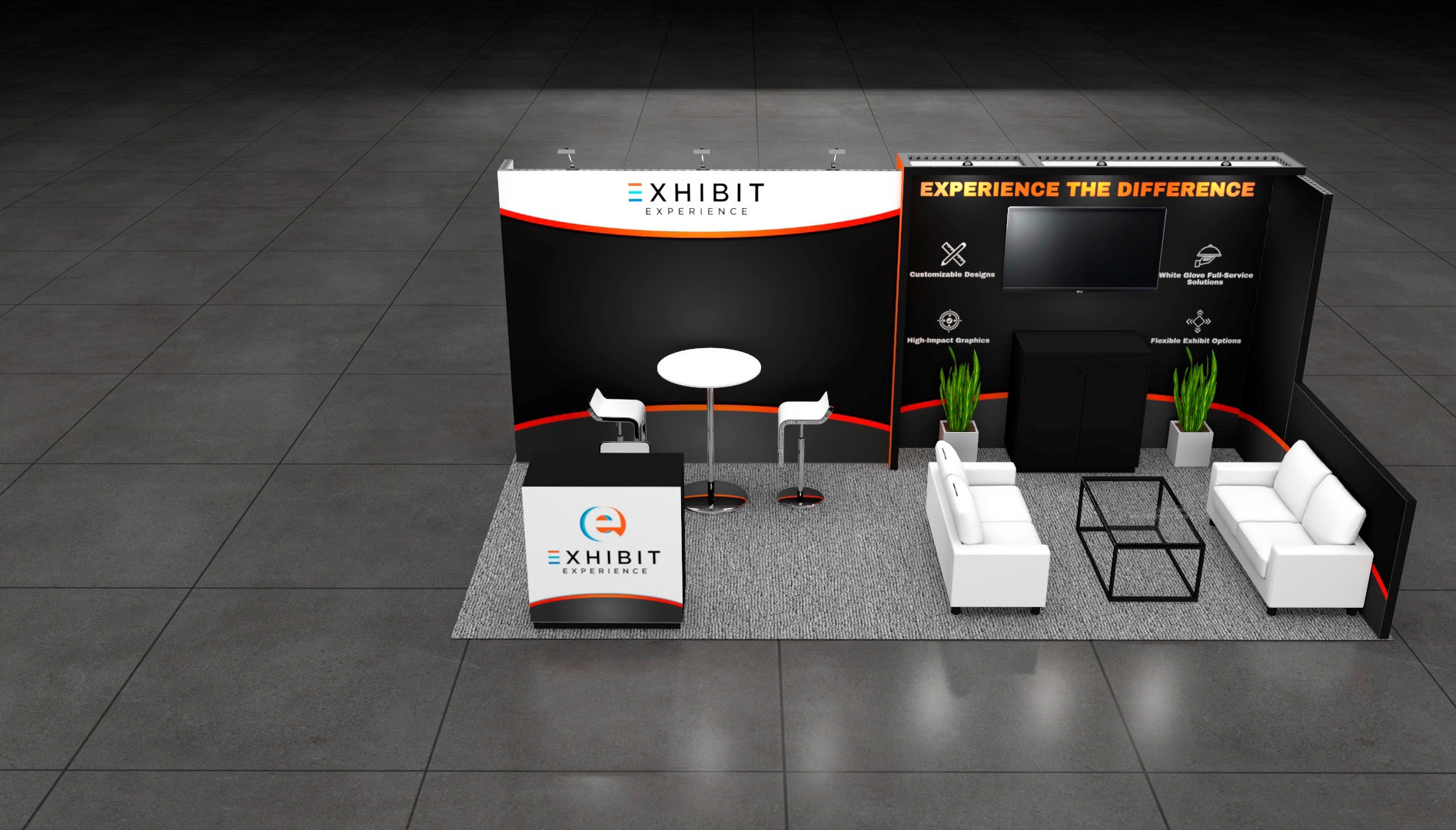 10 x 20 Affordable Trade Show Exhibit Rental Package – Option 4