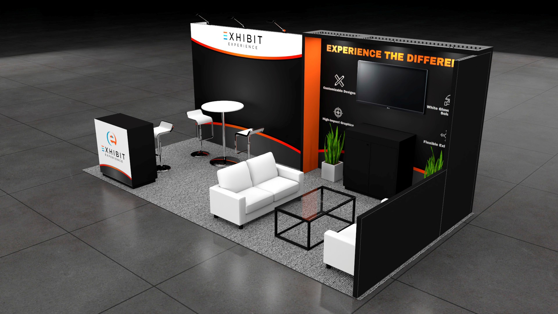 10 x 20 Affordable Trade Show Exhibit Rental Package – Option 4