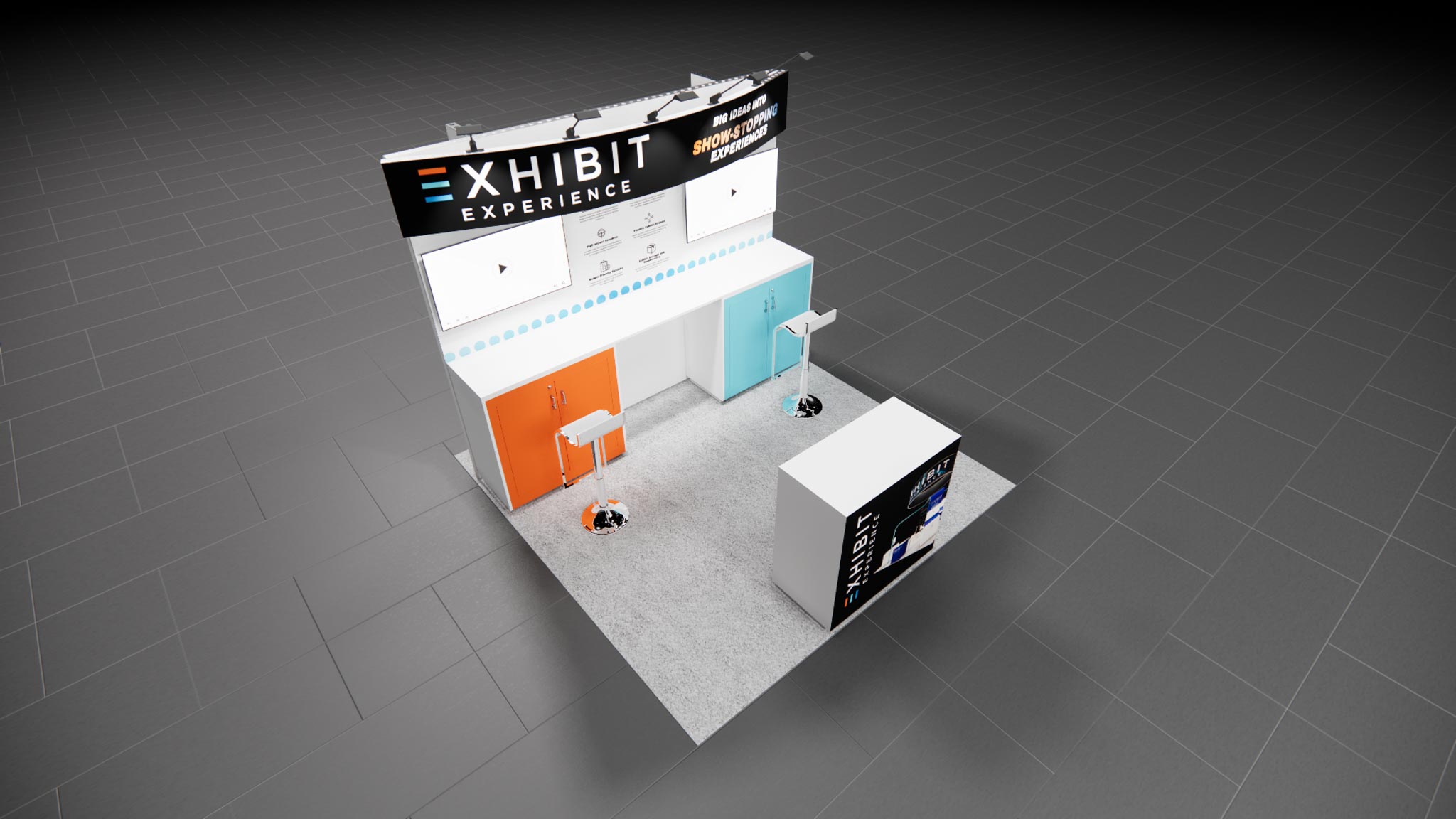 10 x 10 Affordable Trade Show Exhibit Rental Package – Option 7