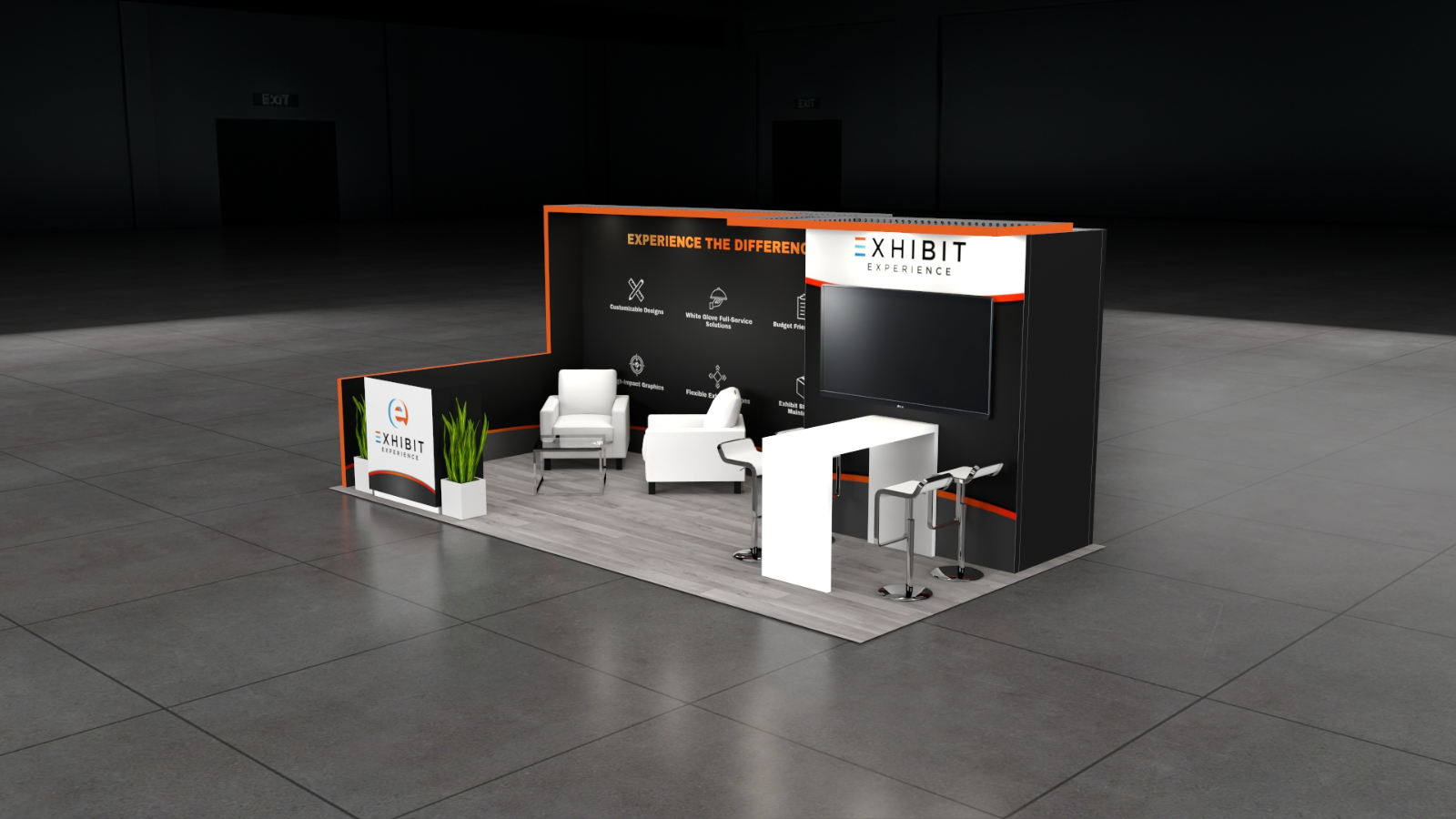 10 x 20 Affordable Trade Show Exhibit Rental Package – Option 1