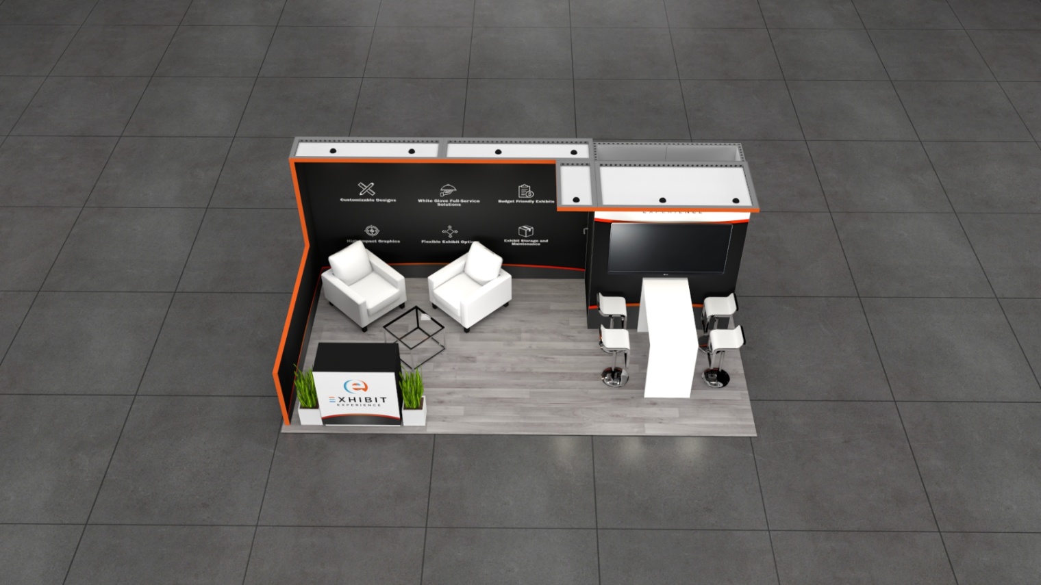 10 x 20 Affordable Trade Show Exhibit Rental Package – Option 1