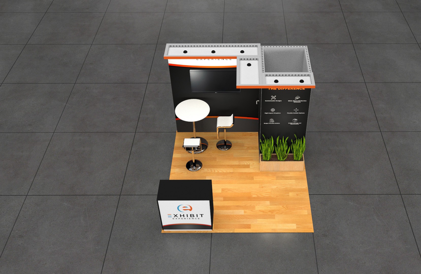 10 x 10 Affordable Trade Show Exhibit Rental Package – Option 2