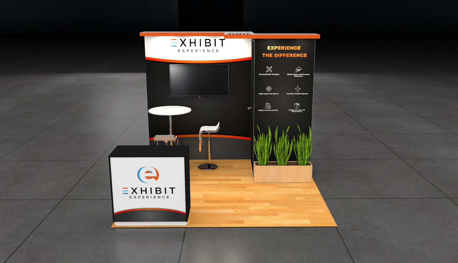 10 x 10 Affordable Trade Show Exhibit Rental Package – Option 2
