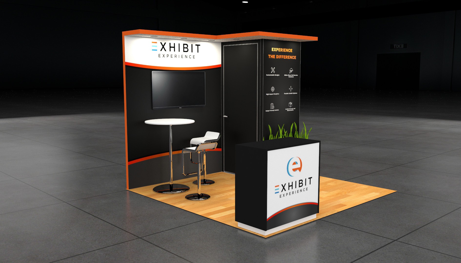 10 x 10 Affordable Trade Show Exhibit Rental Package – Option 2