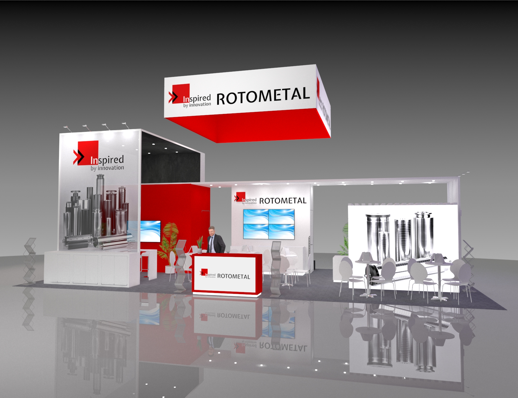 44x25 Custom Exhibit Rental for Mobile World Congress