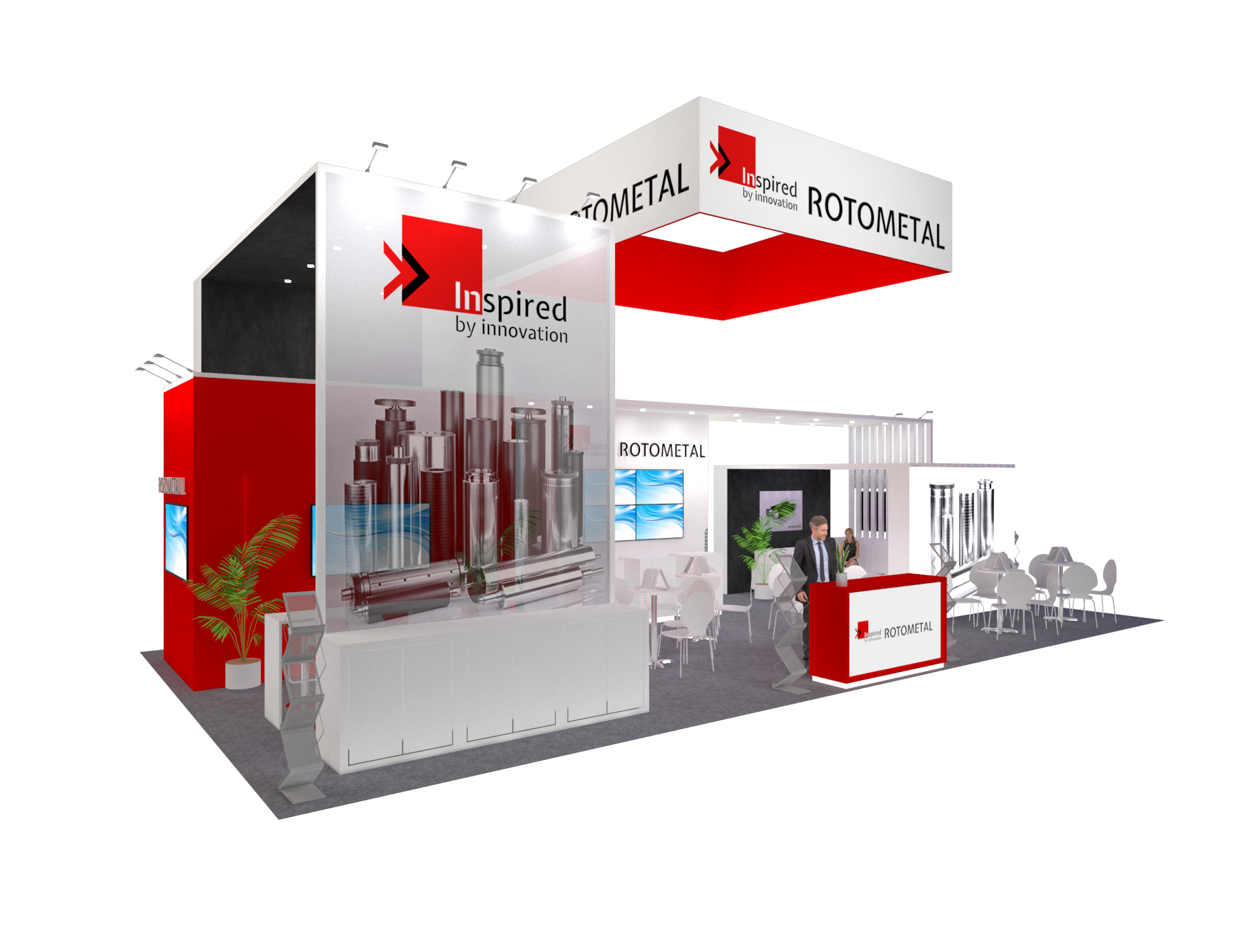 44x25 Custom Exhibit Rental for Mobile World Congress