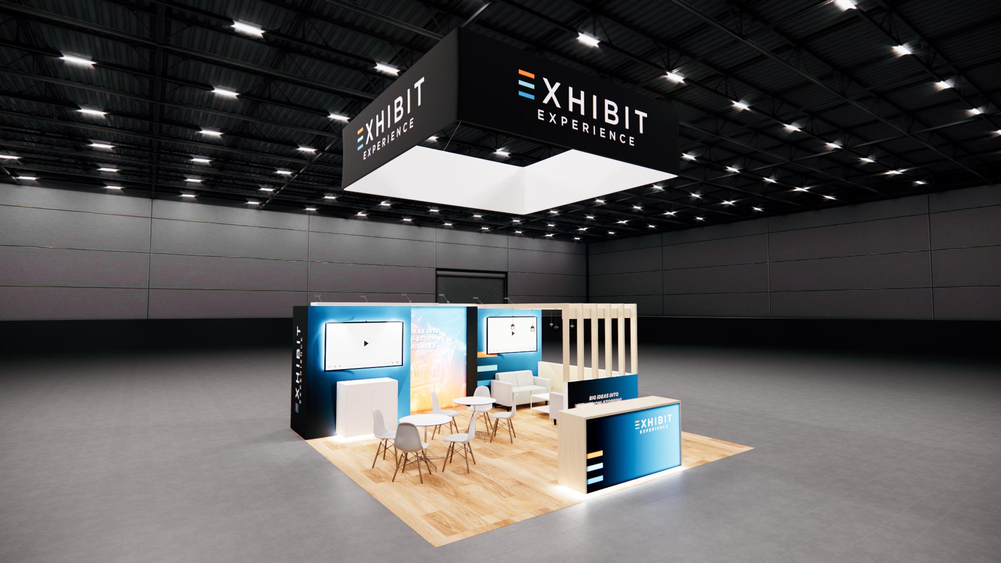 20 x 20 Affordable Trade Show Exhibit Rental Package - Option 1