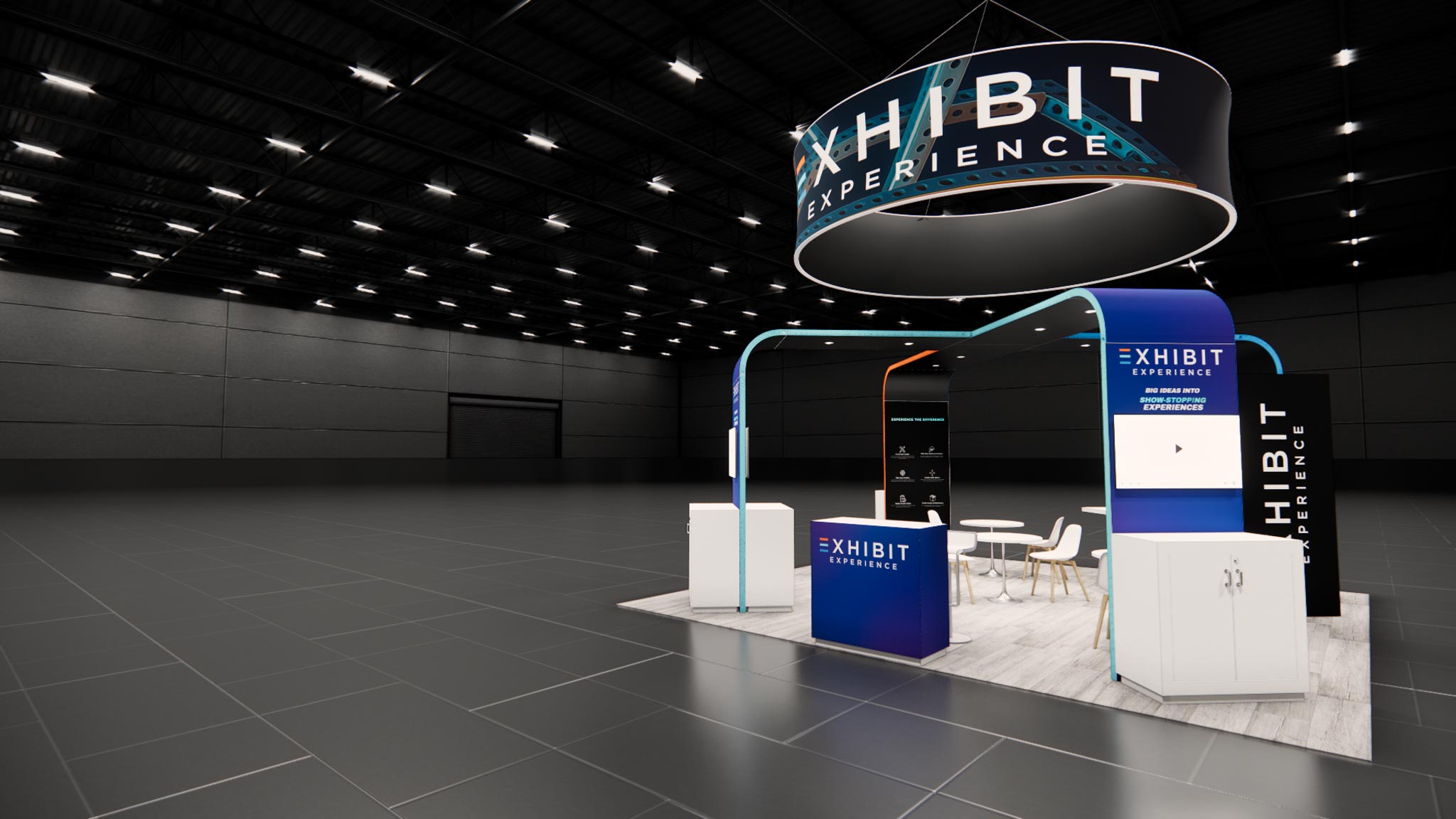 20 x 20 Affordable Trade Show Exhibit Rental Package - Option 4