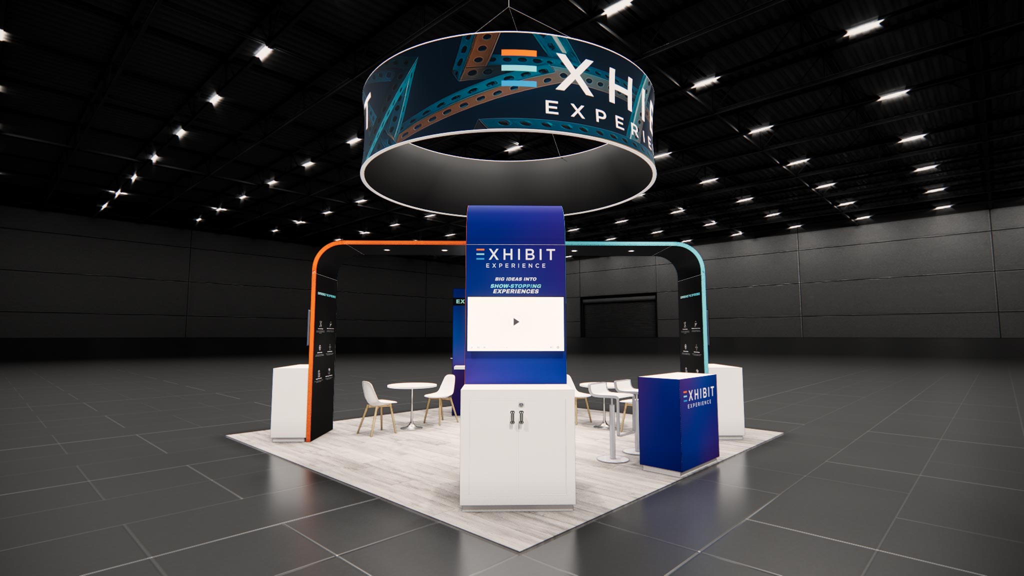 20 x 20 Affordable Trade Show Exhibit Rental Package - Option 4