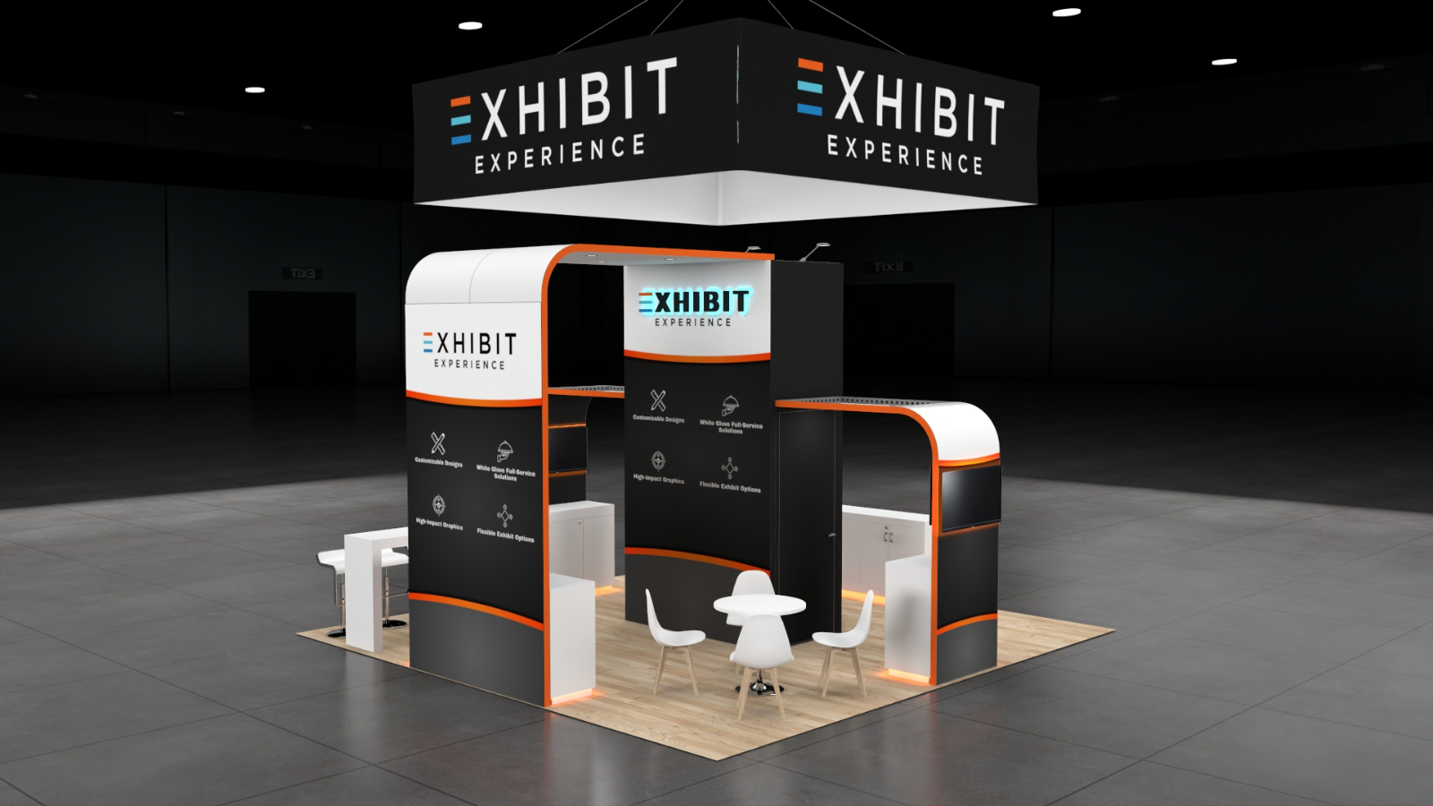20 x 20 Affordable Trade Show Exhibit Rental Package – Option 2