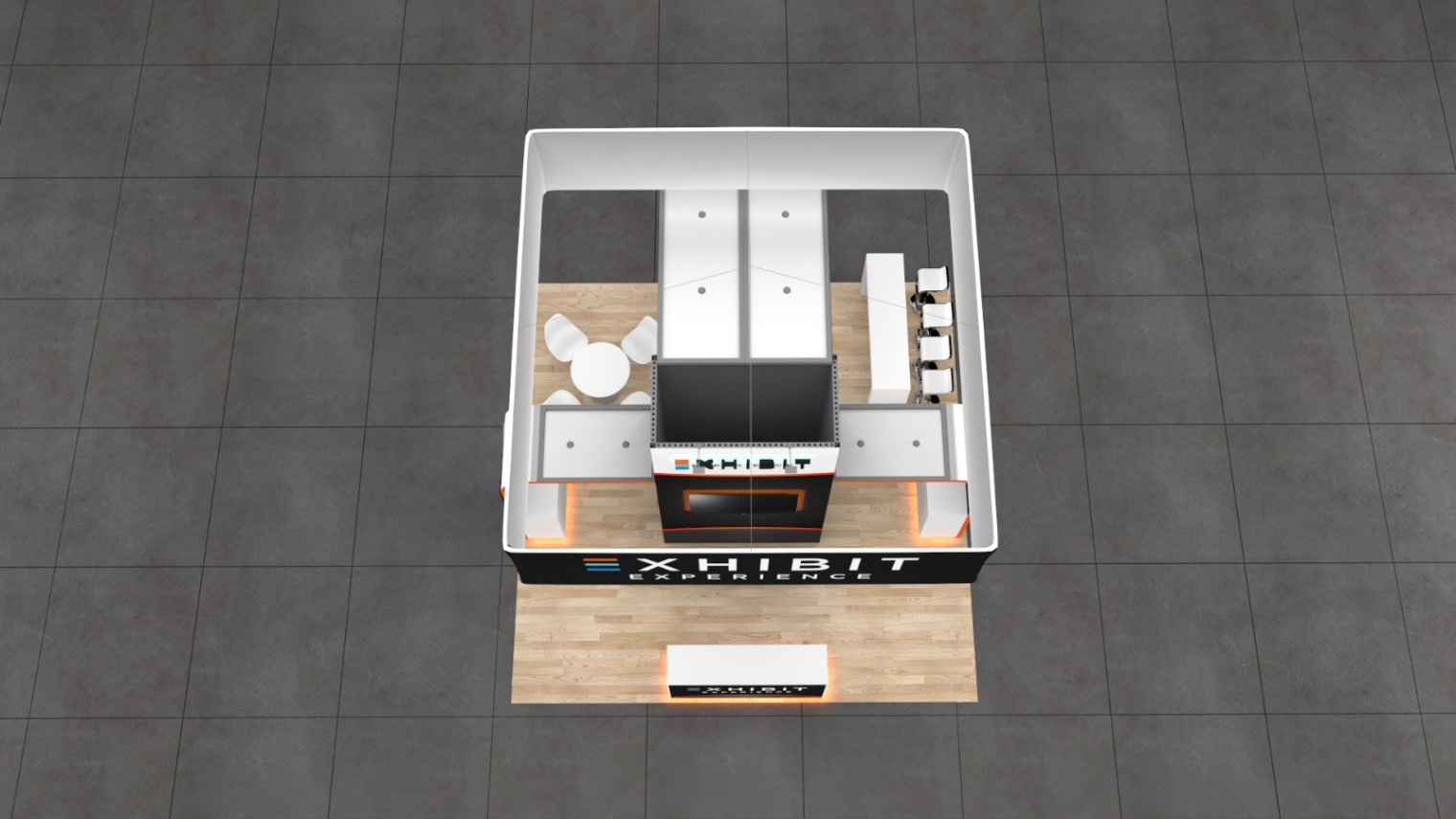 20 x 20 Affordable Trade Show Exhibit Rental Package – Option 2