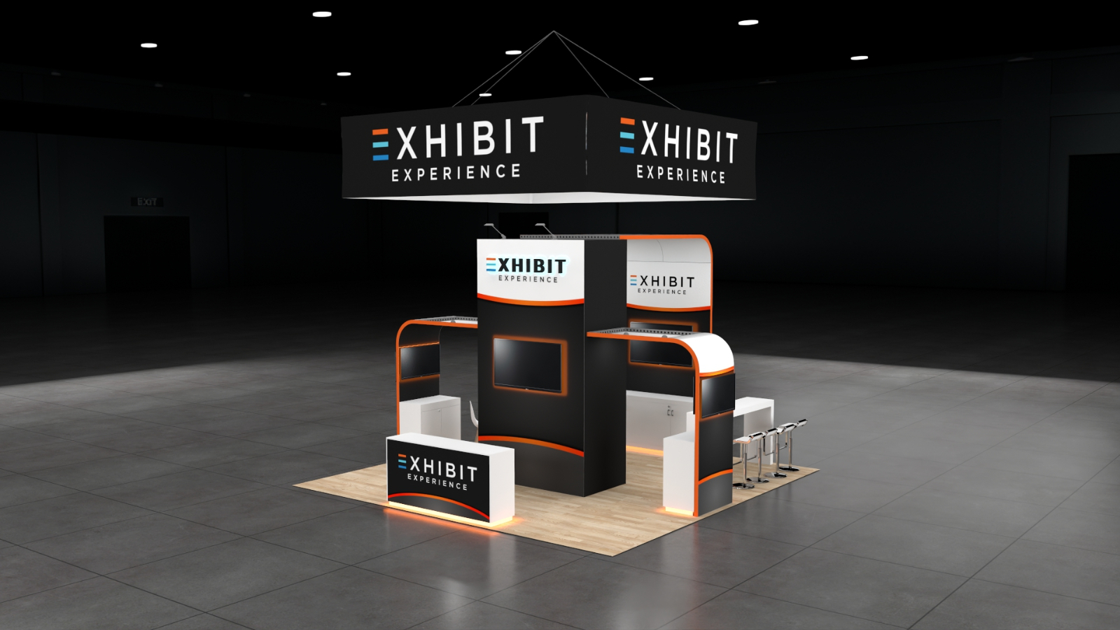 20 x 20 Affordable Trade Show Exhibit Rental Package – Option 2