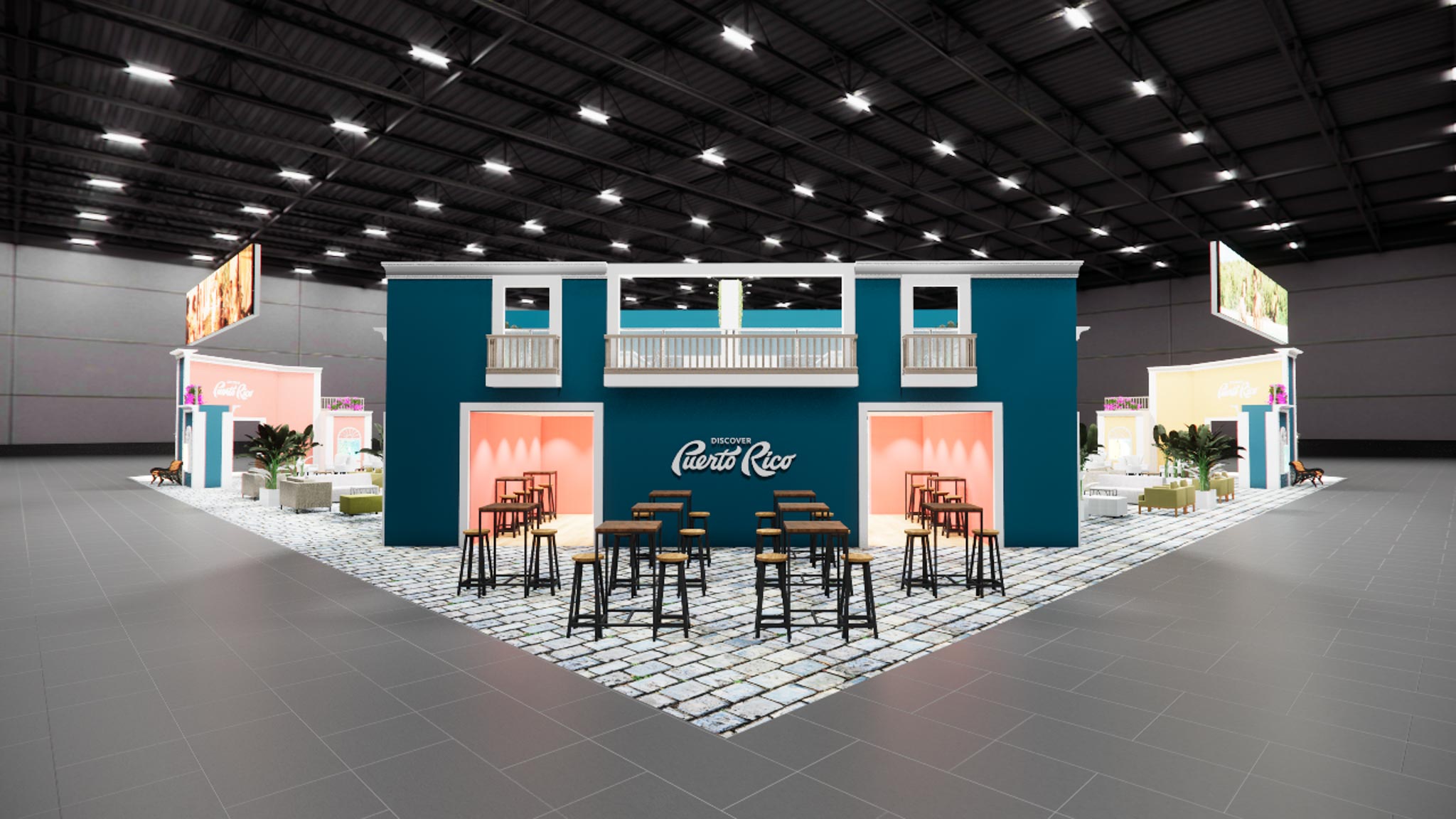 120 x 120 Double Deck Trade Show Booth Rental