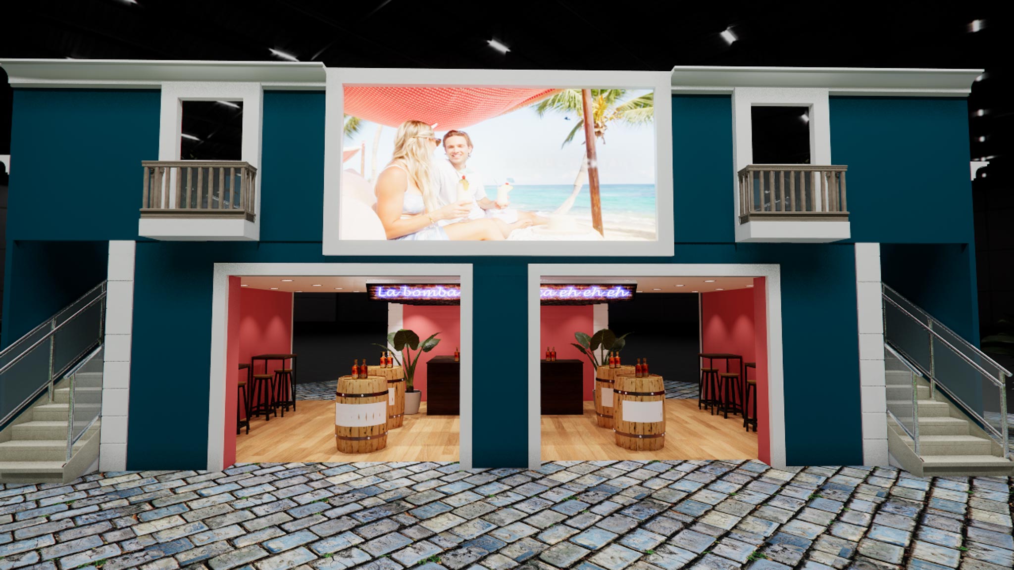 120 x 120 Double Deck Trade Show Booth Rental