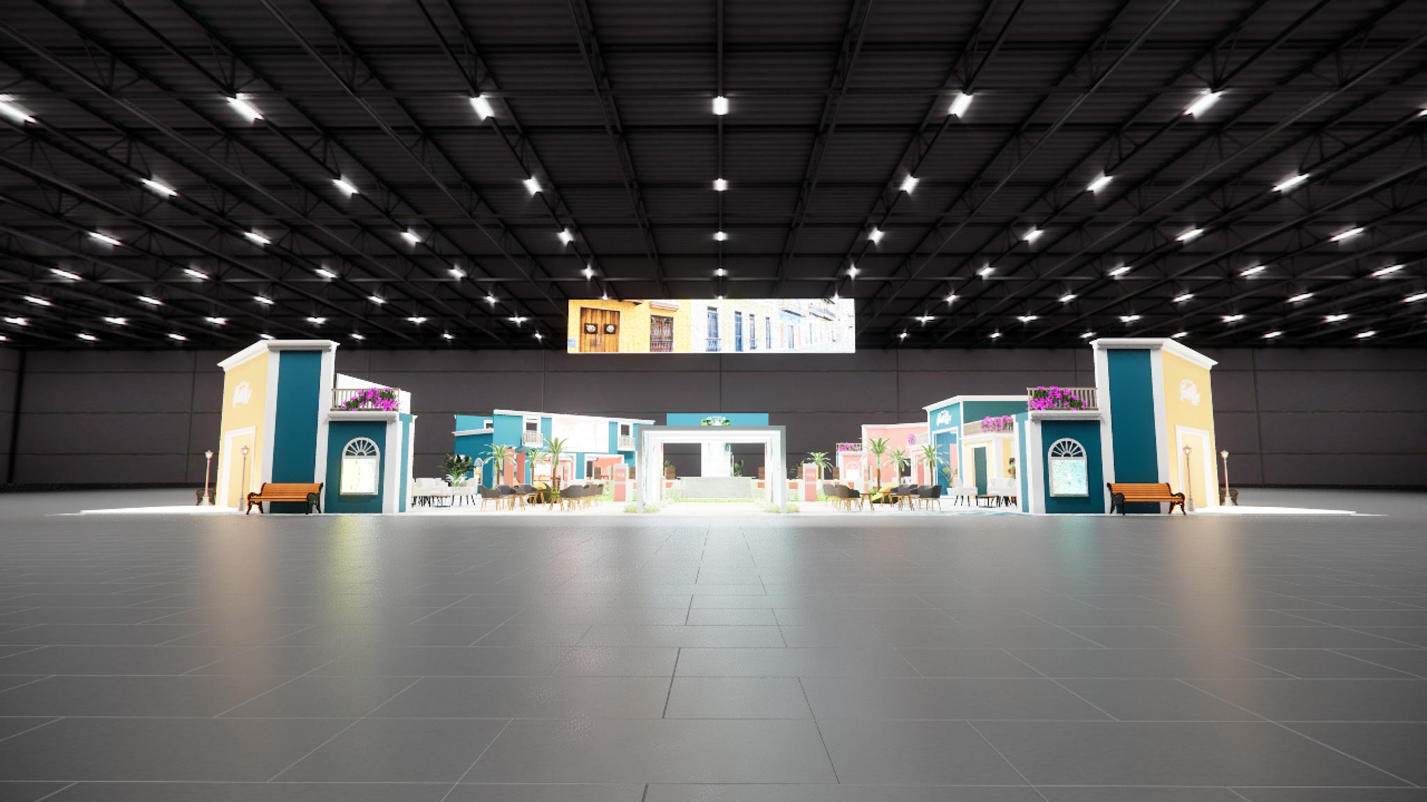 120 x 120 Double Deck Trade Show Booth Rental