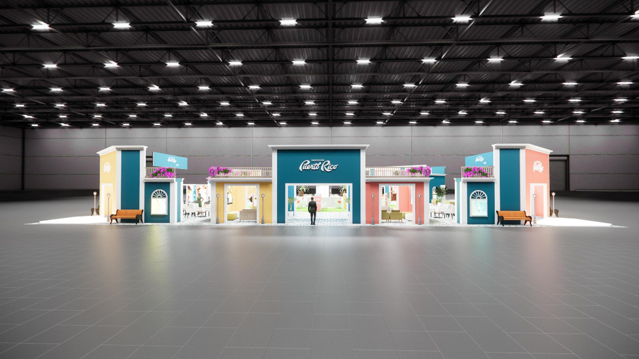 120 x 120 Double Deck Trade Show Booth Rental