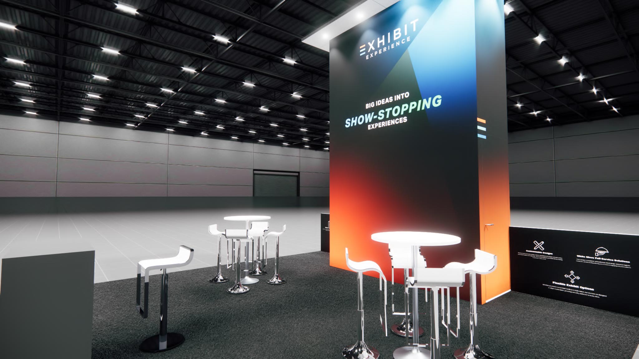 Affordable 20×20 Peninsula Booth Rental