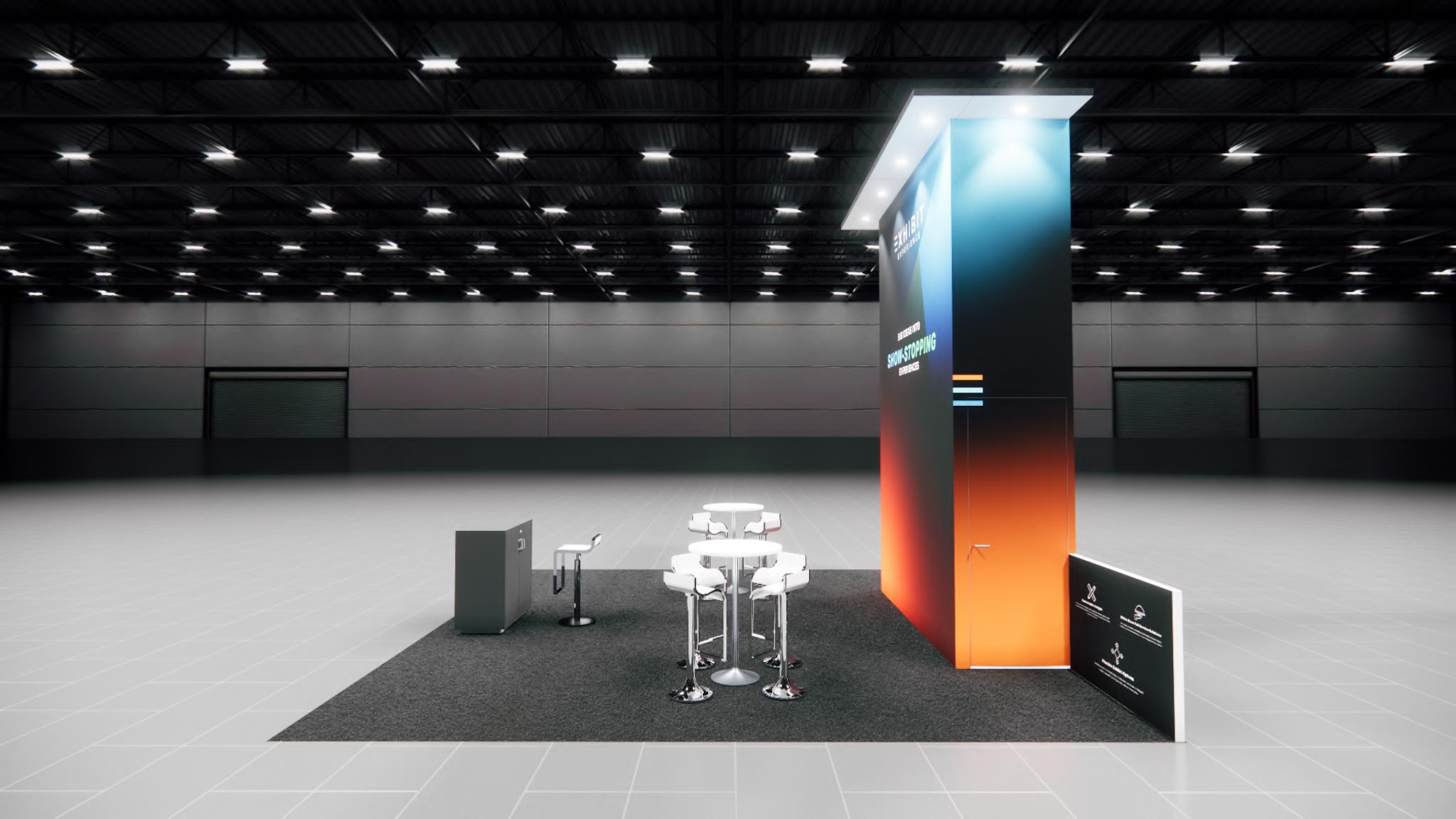 Affordable 20×20 Peninsula Booth Rental