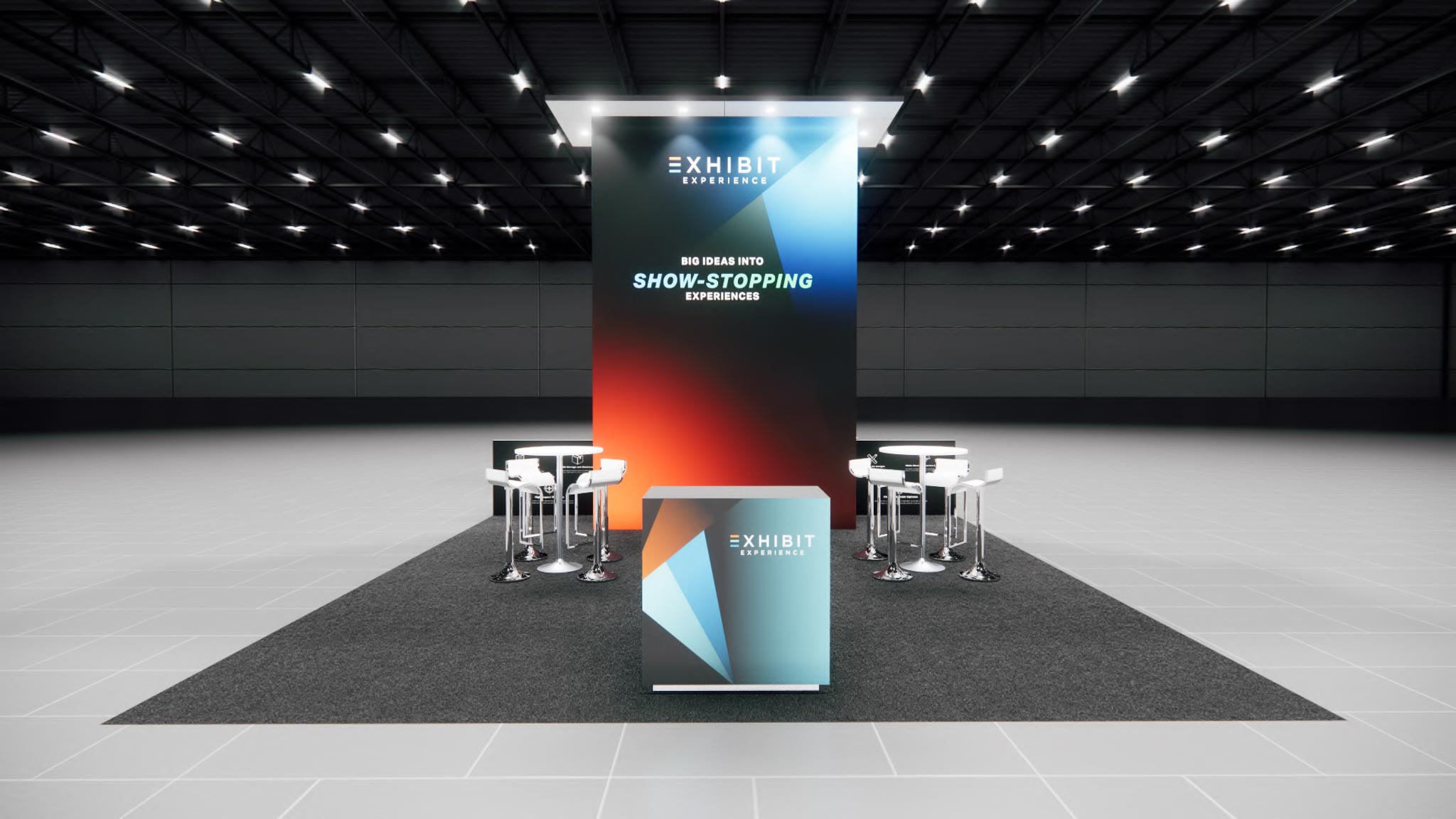 Affordable 20×20 Peninsula Booth Rental