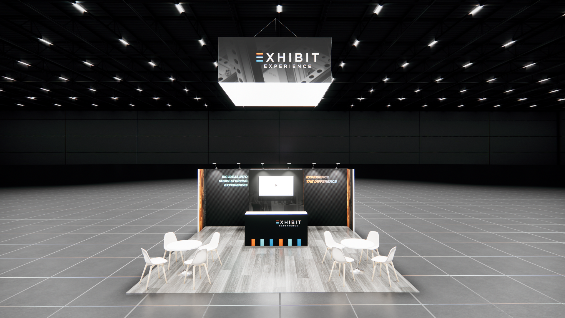20 x 20 Affordable Trade Show Exhibit Rental Package - Option 3