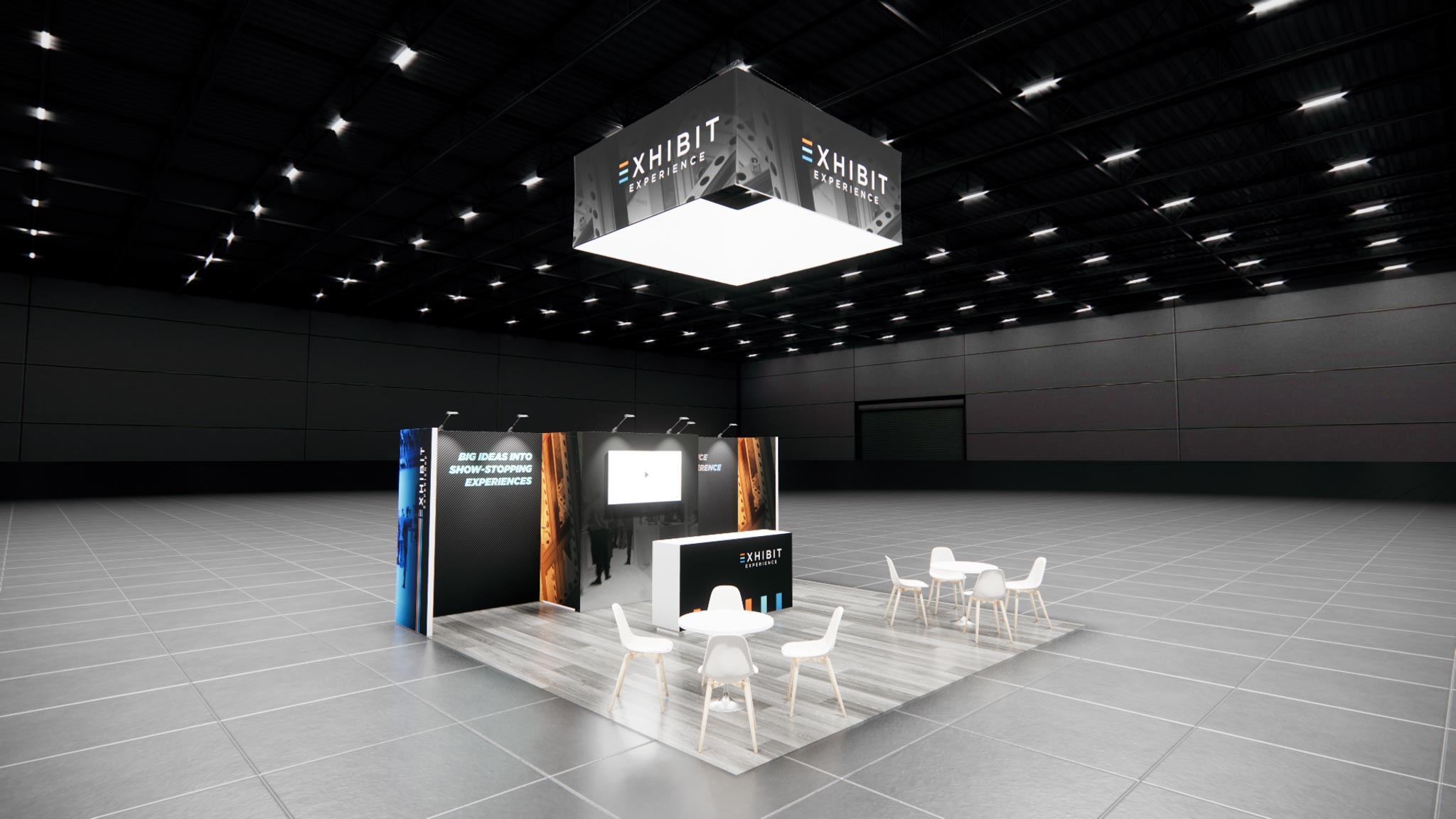 20 x 20 Affordable Trade Show Exhibit Rental Package - Option 3