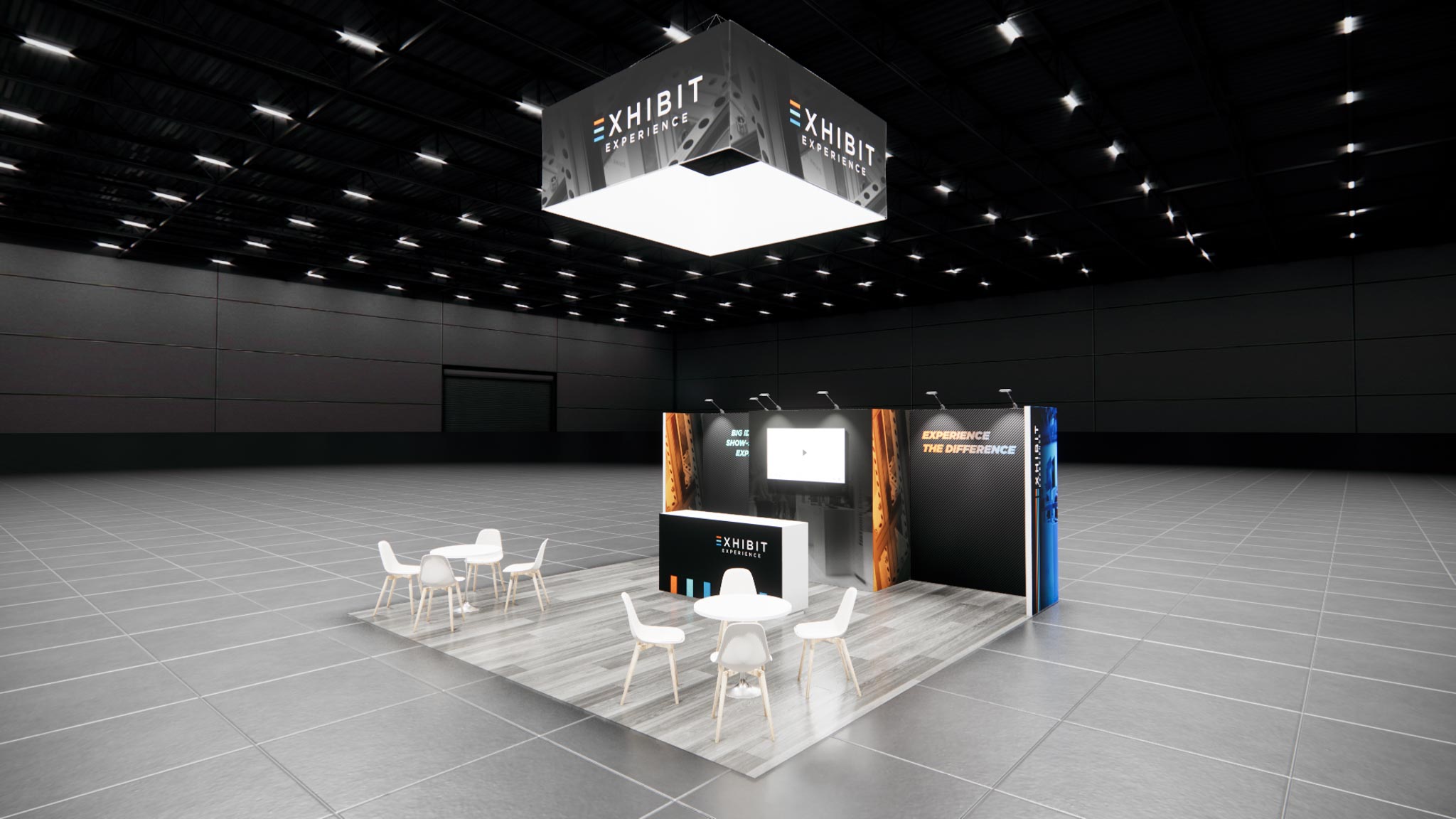 20 x 20 Affordable Trade Show Exhibit Rental Package - Option 3
