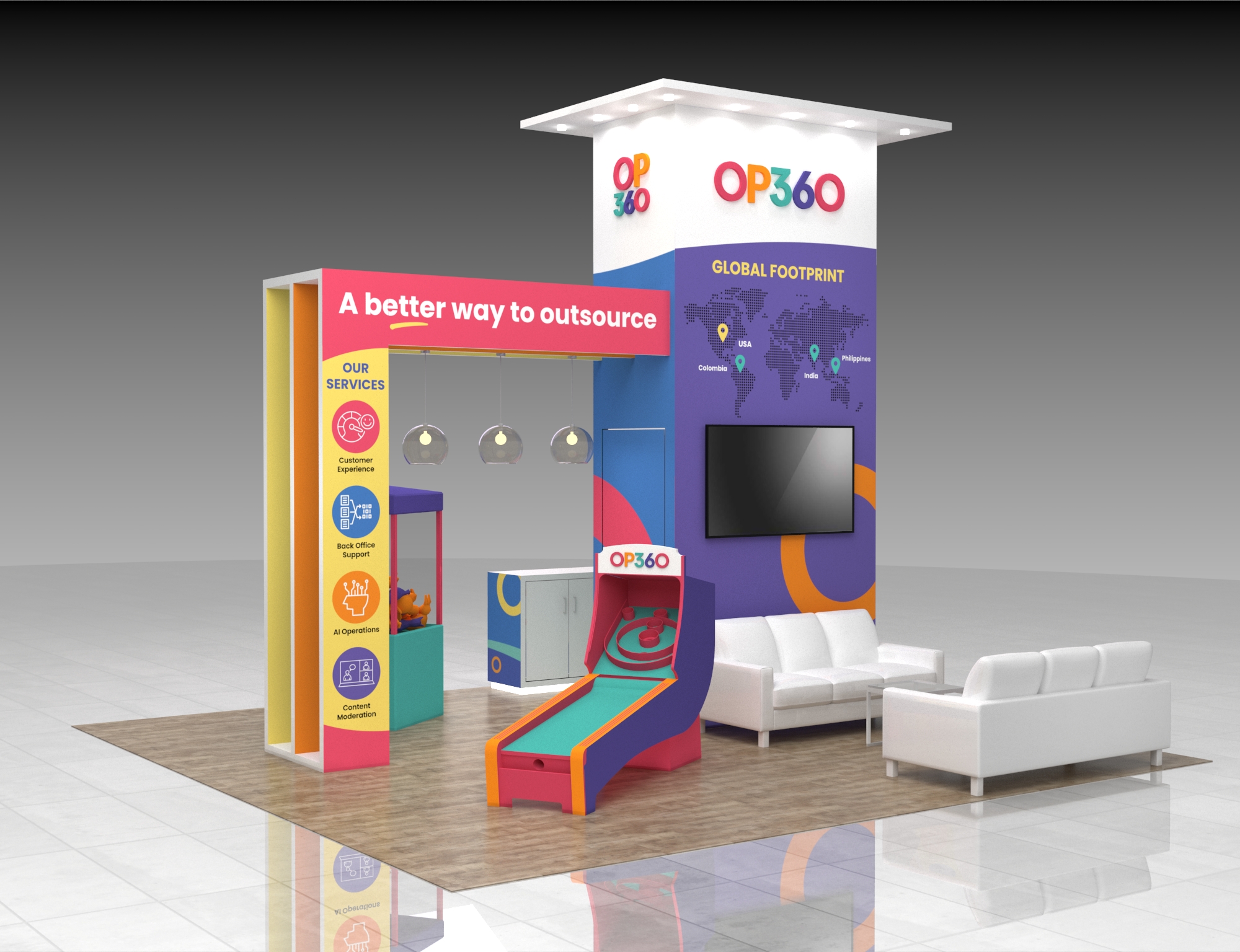 20x20 Booth Rental – Interactive Brand Experience Exhibit